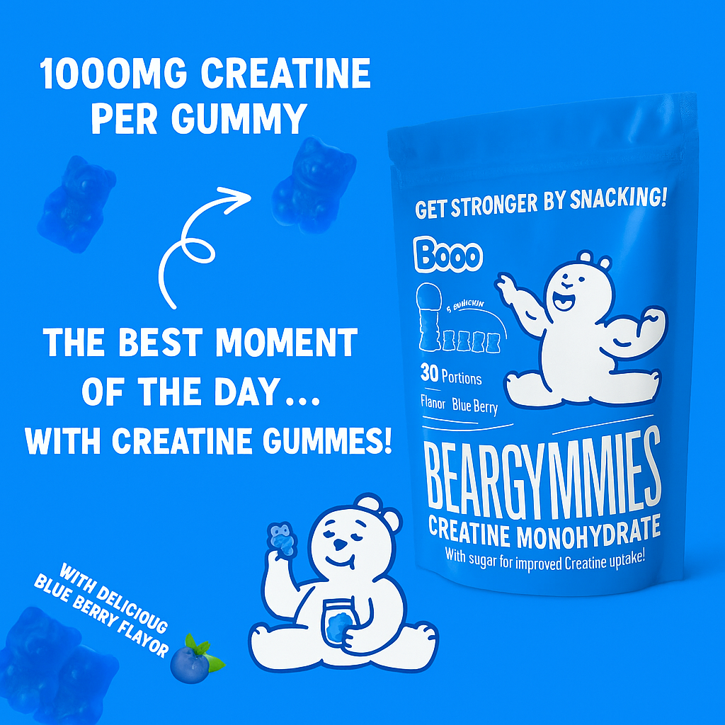 Beargymmies® Creatine Monohydrate Gummies - 150 Bears, 1g Creatine per Bear
